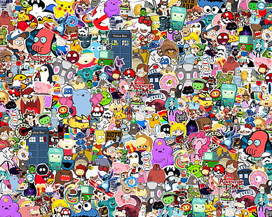 HD wallpaper: assorted cartoon characters doodle, Style, Heroes, JDM,  Stickers | Wallpaper Flare