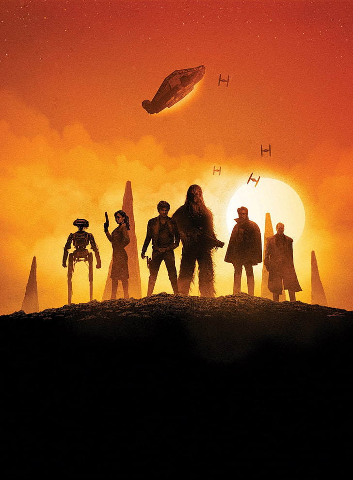 Beckett, QiRa, Lando Calrissian, L3-37, Han Solo, Solo: A Star Wars Story, HD wallpaper