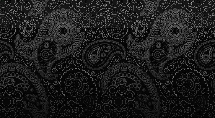 HD wallpaper: Black And White Design, gray and black paisley pattern  wallpaper | Wallpaper Flare