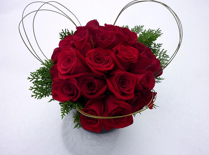 bouquet of red roses, decor, beautifully, rose - Flower, love
