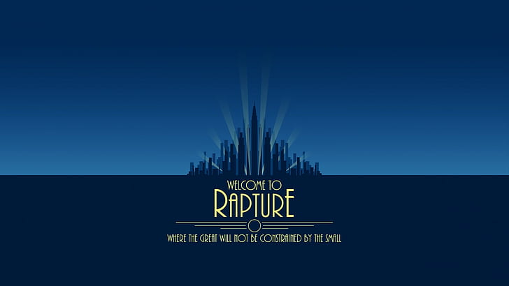 Welcome To Rapture text overlay, BioShock, communication, western script, HD wallpaper