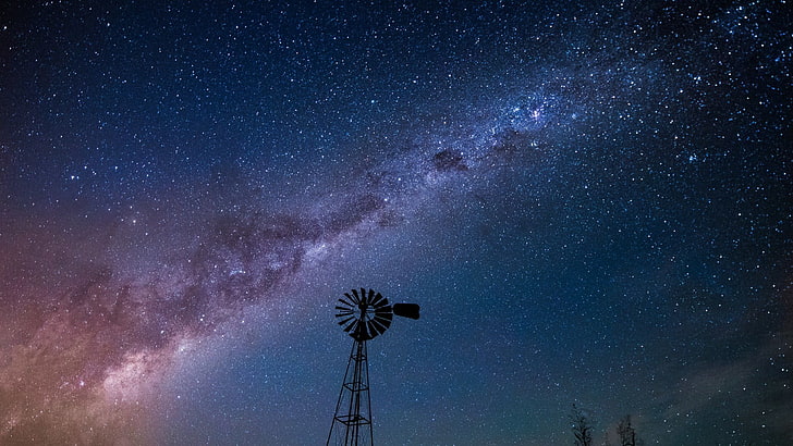 Milky Way galactic center, nature, landscape, night, stars, long exposure