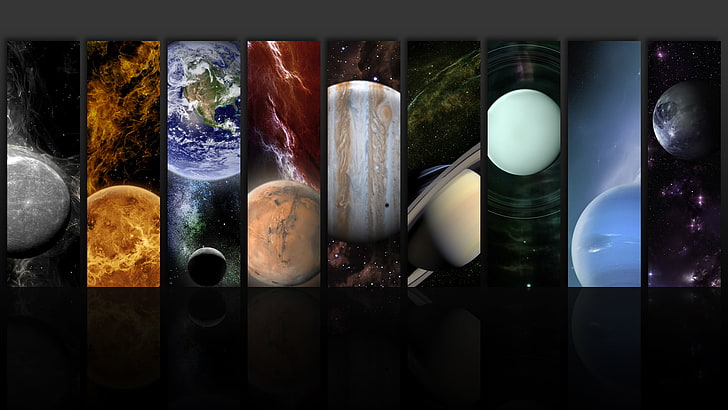 solar system digital wallpaper, earth, planet, Mars, Jupiter