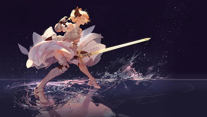 Fate/Stay Night, Saber Lily, women, young adult, one person, HD wallpaper