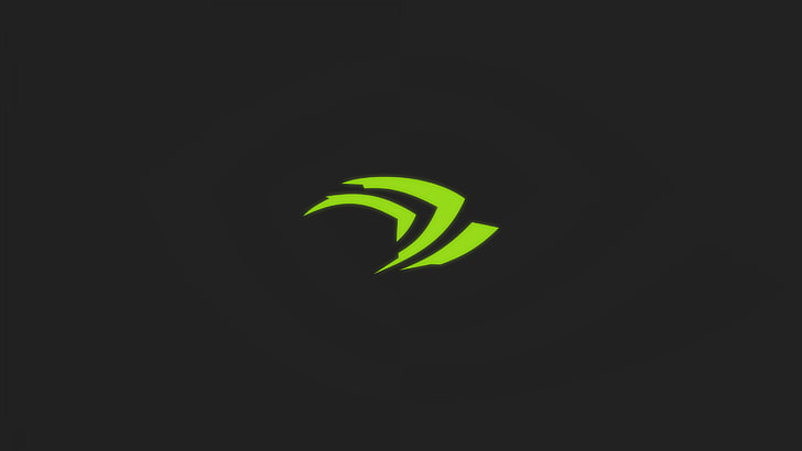 Nvidia, logo, simple, minimalism, gray, green, black background