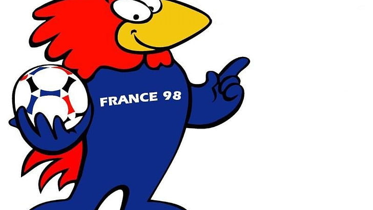 blue and red chicken illustration, FIFA World Cup, France, soccer