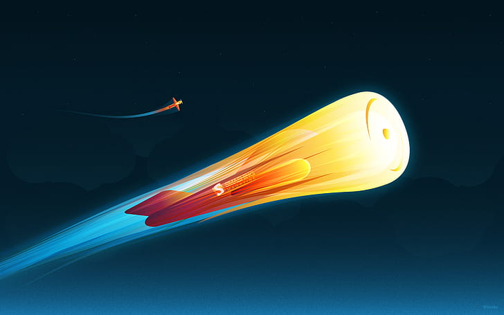 Fire Rocket HD, creative, graphics, creative and graphics, HD wallpaper
