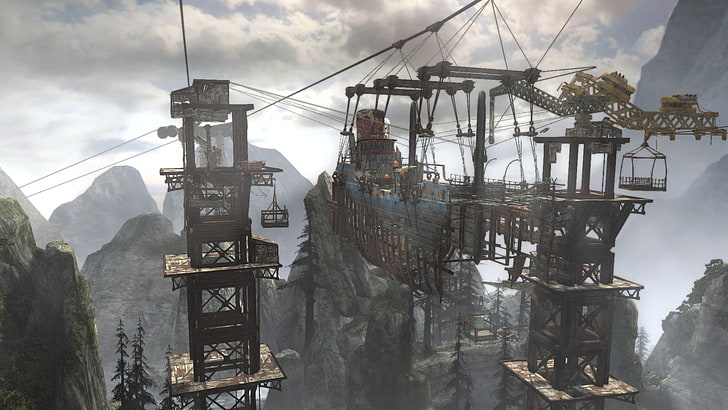 Tomb Raider, Lara Croft, Square Enix, sky, industry, cloud - sky