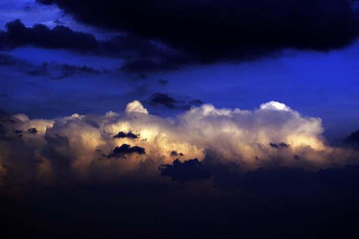 Hd Wallpaper White Clouds Layers Colors Dark Blue Black Nature Cloud Sky Wallpaper Flare