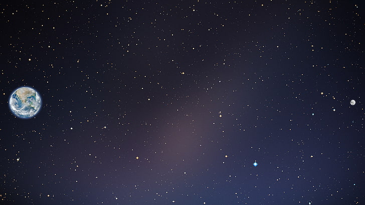 planet Earth, space, stars, Moon, astronomy, night, star - Space