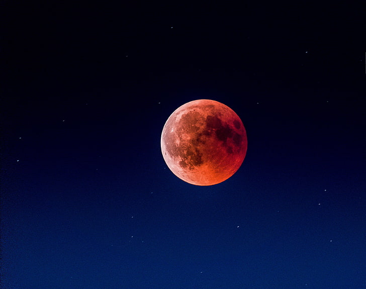 blood moon wallpaper, full moon, red moon, eclipse, bloody moon, HD wallpaper