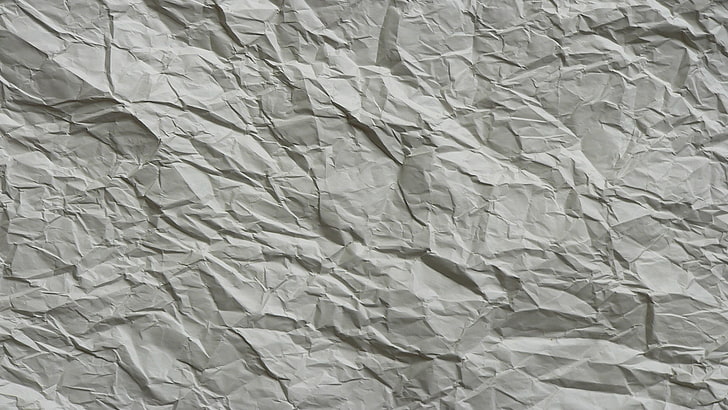 gray and white floral mattress, wrinkled paper, crumpled, full frame