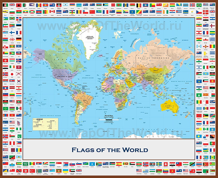 flag, map, world, HD wallpaper