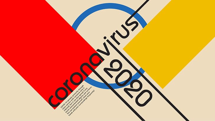 corona virus, COVID-19, bauhaus, 2020, 2020 (Year), digital, HD wallpaper