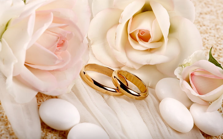 Wallpaper Wedding, Wedding Ring, Ring, Bouquet, Cut Flowers, Background -  Download Free Image