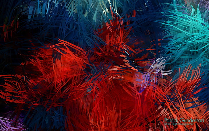 red and blue paint splatter, simple, simple background, minimalism