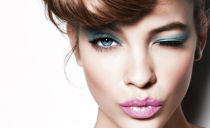 Blink, women's pink lipstick, Girls, Woman, Cute, makeup, beauty, HD wallpaper