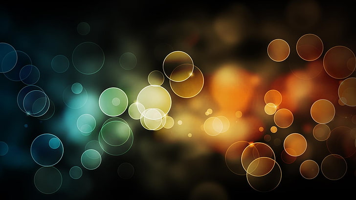 yellow and blue bokeh lights, time-lapse photography of lights, HD wallpaper