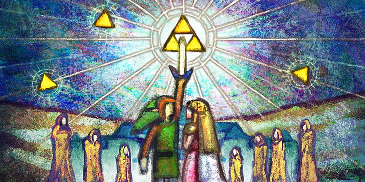 religious painting, artwork, video games, The Legend of Zelda, HD wallpaper