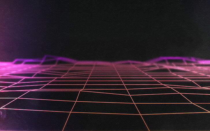 vaporwave, Retro style, 1980s, night, no people, pattern, illuminated, HD wallpaper