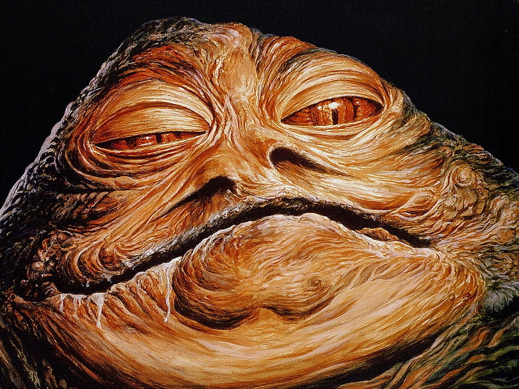 Star Wars, Jabba the Hutt, close-up, indoors, food and drink