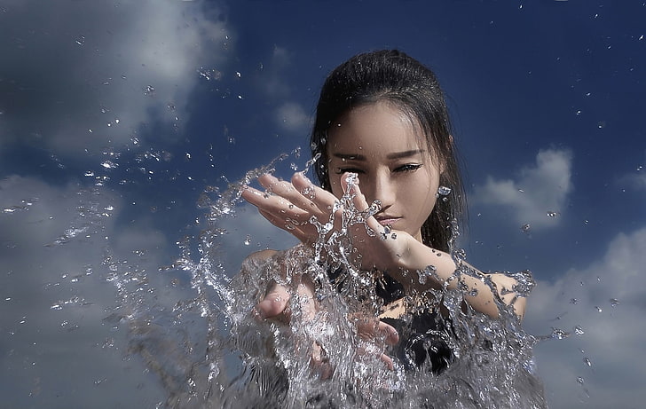 Free Download Hd Wallpaper The Sky Water Girl Squirt Asian Wallpaper Flare