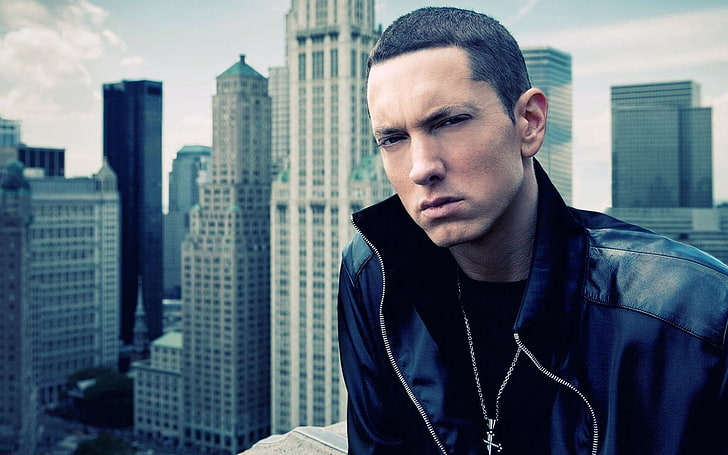 Eminem, rap, men, celebrity, music, Marshall Mathers, building exterior, HD wallpaper