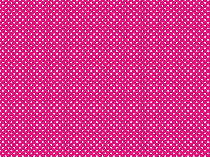Dots, Pink Background, pink and white dots illustration, HD wallpaper