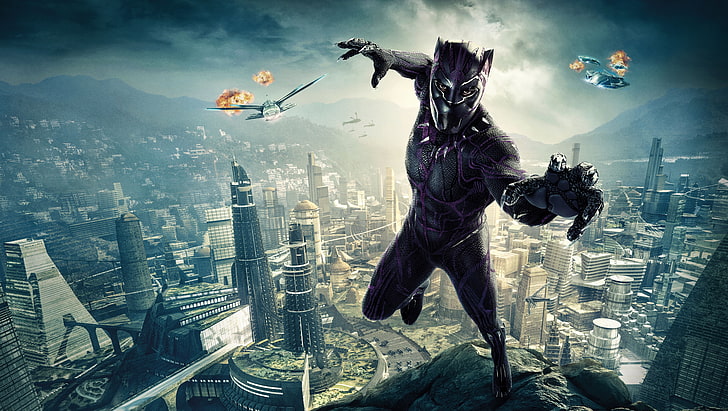 Marvel Black Panther wallpaper, City, Action, Warrior, 2018, Prince, HD wallpaper