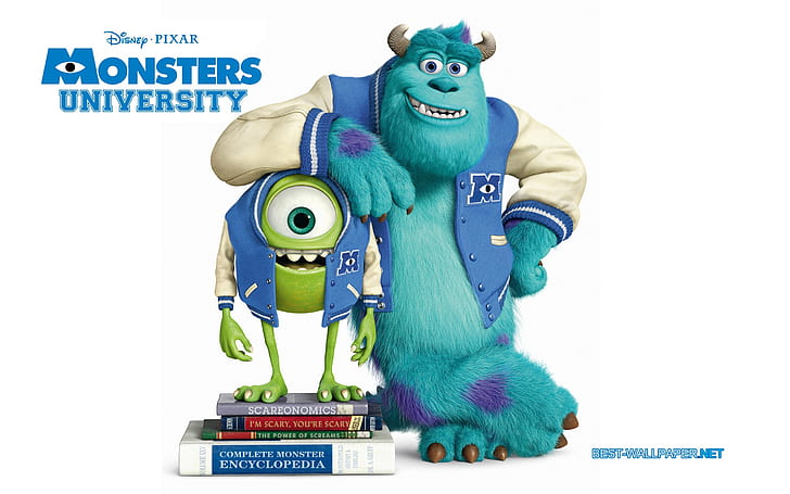 Pixar cartoon, Monsters University, disney pixar monsters university, HD wallpaper