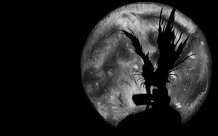 Death Note, Moon, Ryuk, HD wallpaper