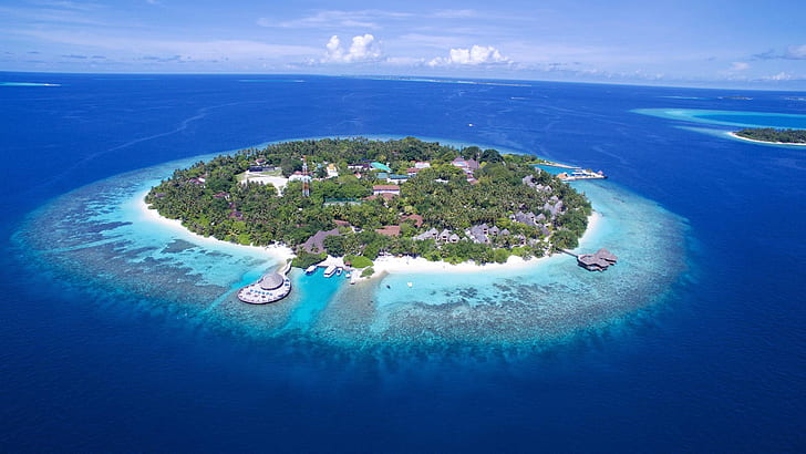 Bandos Island Resort Indian Ocean Maldives Indonesia Picture Air View 1920×1080, HD wallpaper