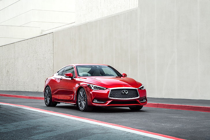 red, Infiniti Q60 Red Sport 400, coupe, HD wallpaper