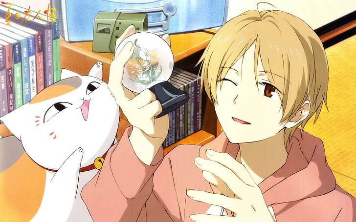 Natsume friends account, Leaving friends posted on your name, Natsume Takashi, Cat teacher, Cute, Warm, Crystal Ball, ACG, Japanese anime, HD wallpaper