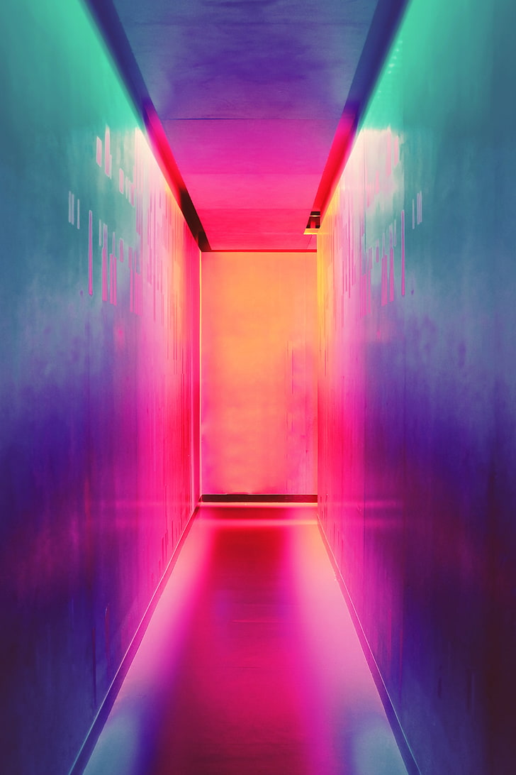 bright, lights, hallway, architecture, indoors, multi colored