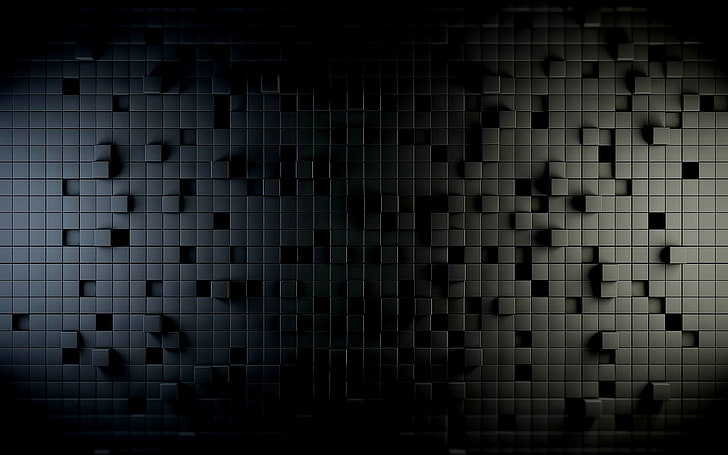 untitled, digital art, render, cube, square, dark, backgrounds, HD wallpaper
