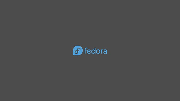 Fedora, unixporn, Linux, Red Hat, minimalism, gray background, HD wallpaper