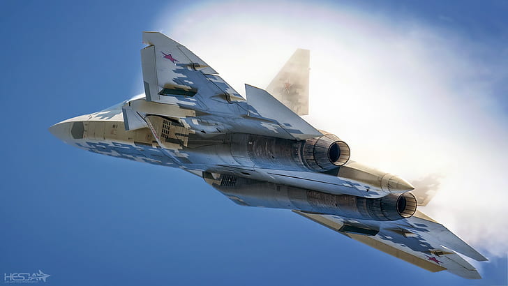 Jet Fighters, Sukhoi Su-57, Aircraft, Warplane, HD wallpaper