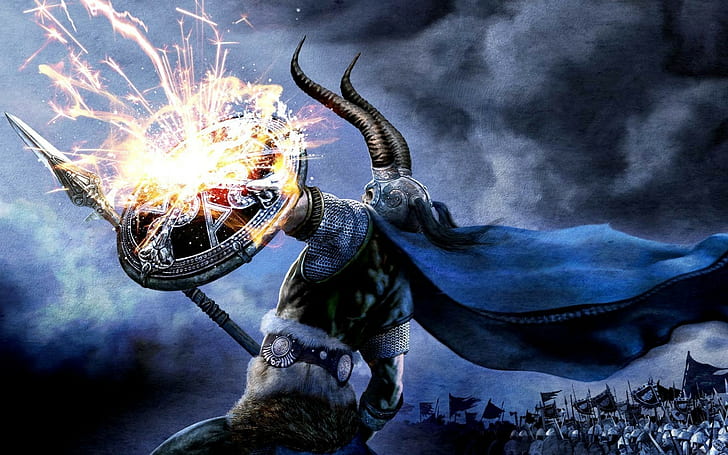 Amon Amarth, Heavy Metal, horns, Loki, Metal Music, Shields, HD wallpaper