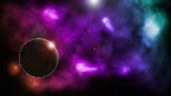 round brown planet illustration, space, nebula, Deep Space, space art