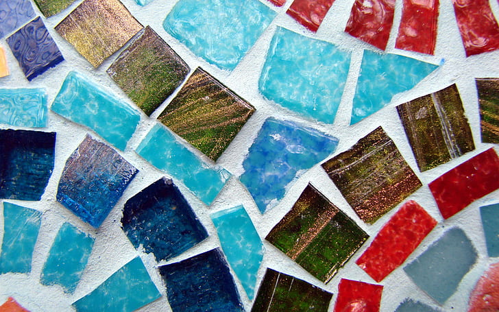 Mosaic, stones, colors, colorful, HD wallpaper