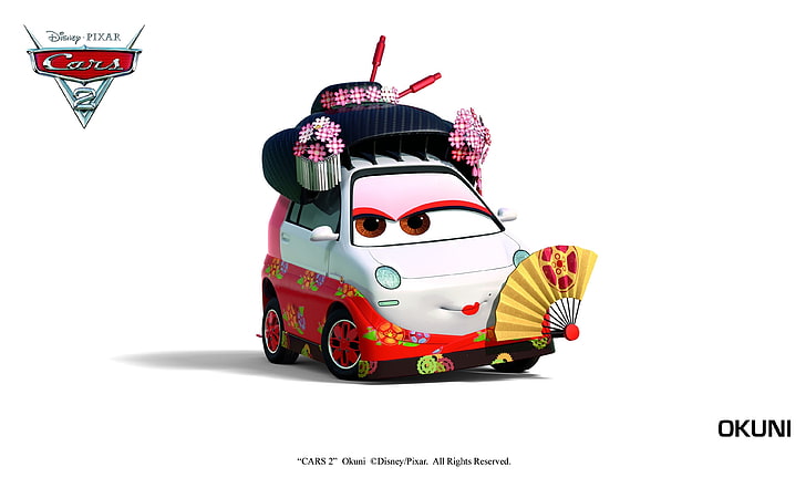 HD wallpaper: Disney Cars 2 character illustration, pixar, okuni, vector,  transportation | Wallpaper Flare