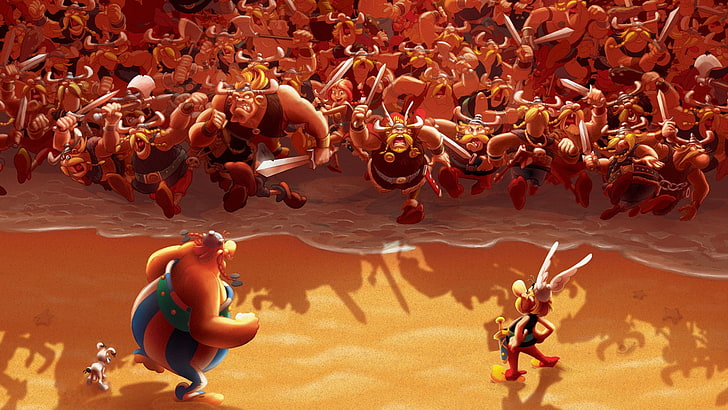 Asterix, Obelix, Normans, real people, group of people, high angle view, HD wallpaper