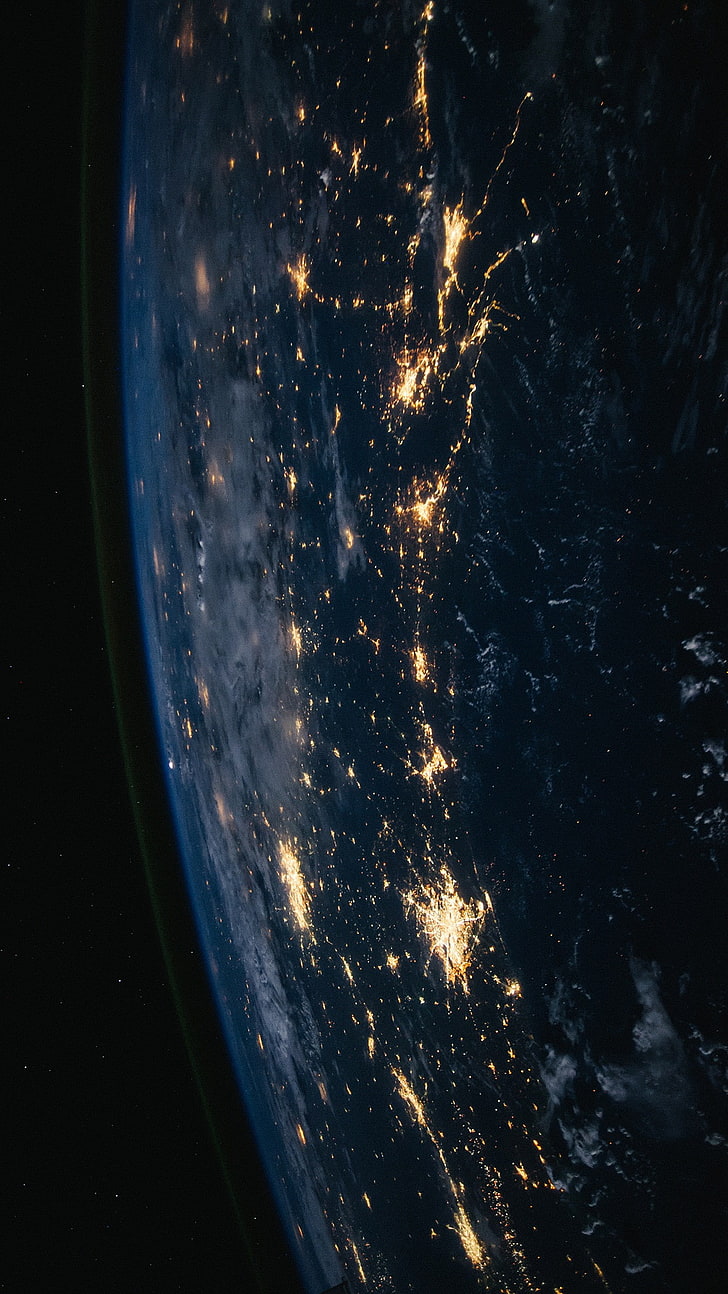 space, vertical, portrait display, ISS, night, no people, nature, HD wallpaper