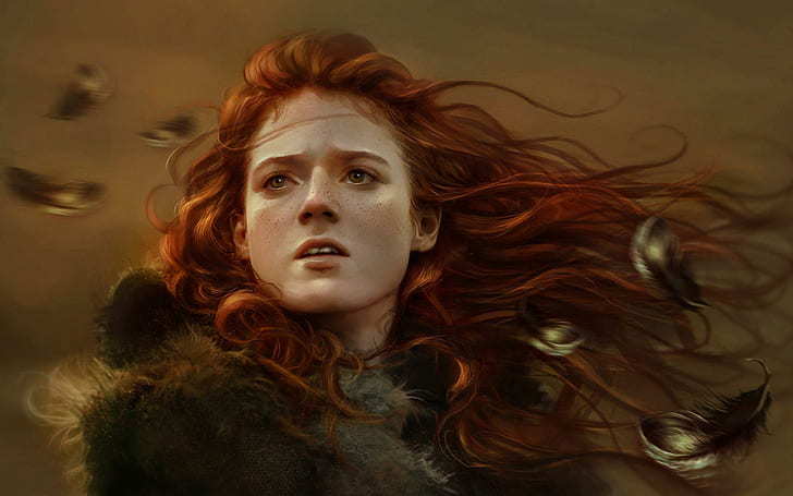 Ygritte - Game of Thrones, red haired girl painting, movies, 1920x1200