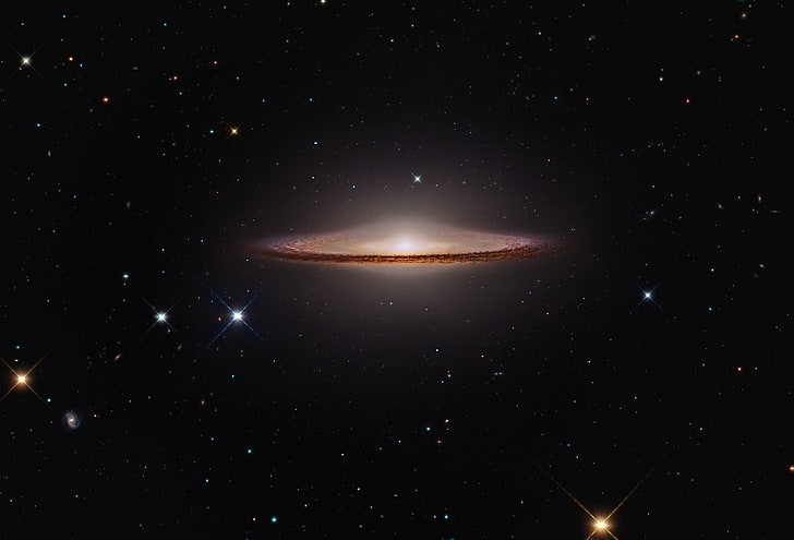 space ship, M104, galaxy, universe, astronomy, Sombrero Galaxy, HD wallpaper