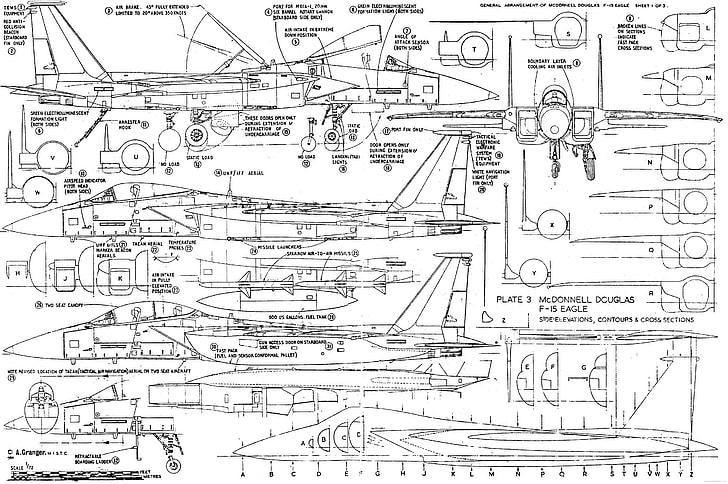 airplane, blueprint, drawing, eagle, fighter, jet, military