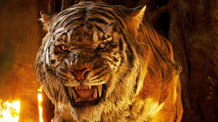 the jungle book, movies, animated movies, 2016 movies, tiger, HD wallpaper