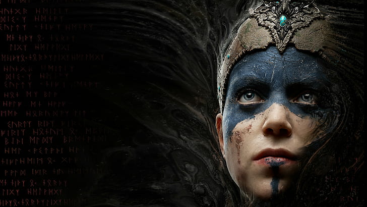 blue eyes, face, Hellblade, Hellblade: Senuas Sacrifice, video games, HD wallpaper