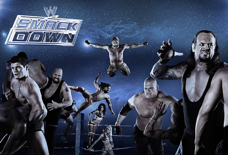 Smackdown WWE, Smack Down digital wallpaper, wrestler, human representation, HD wallpaper